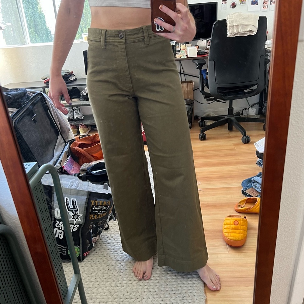 Gap wide-leg olive green pants